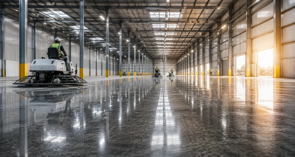 High-Gloss Mirror Polished Warehouse Floor