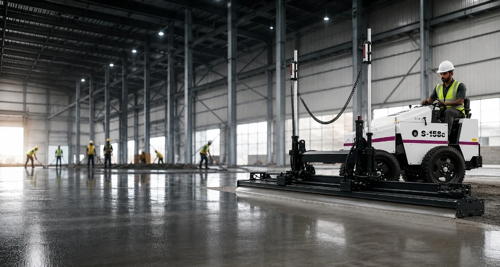 Somero FM2 Laser Screed Machine on Job Site