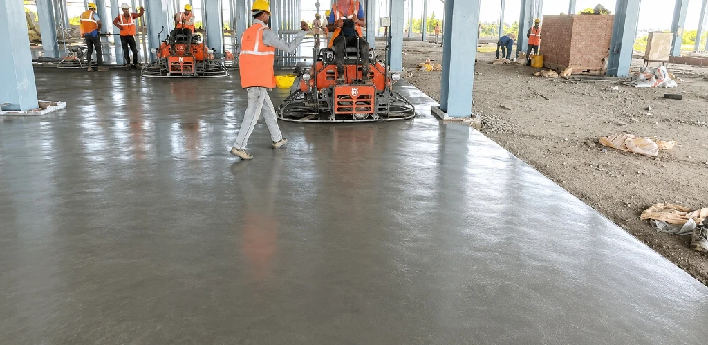 Ride-On Power Trowel Concrete Finishing Pass