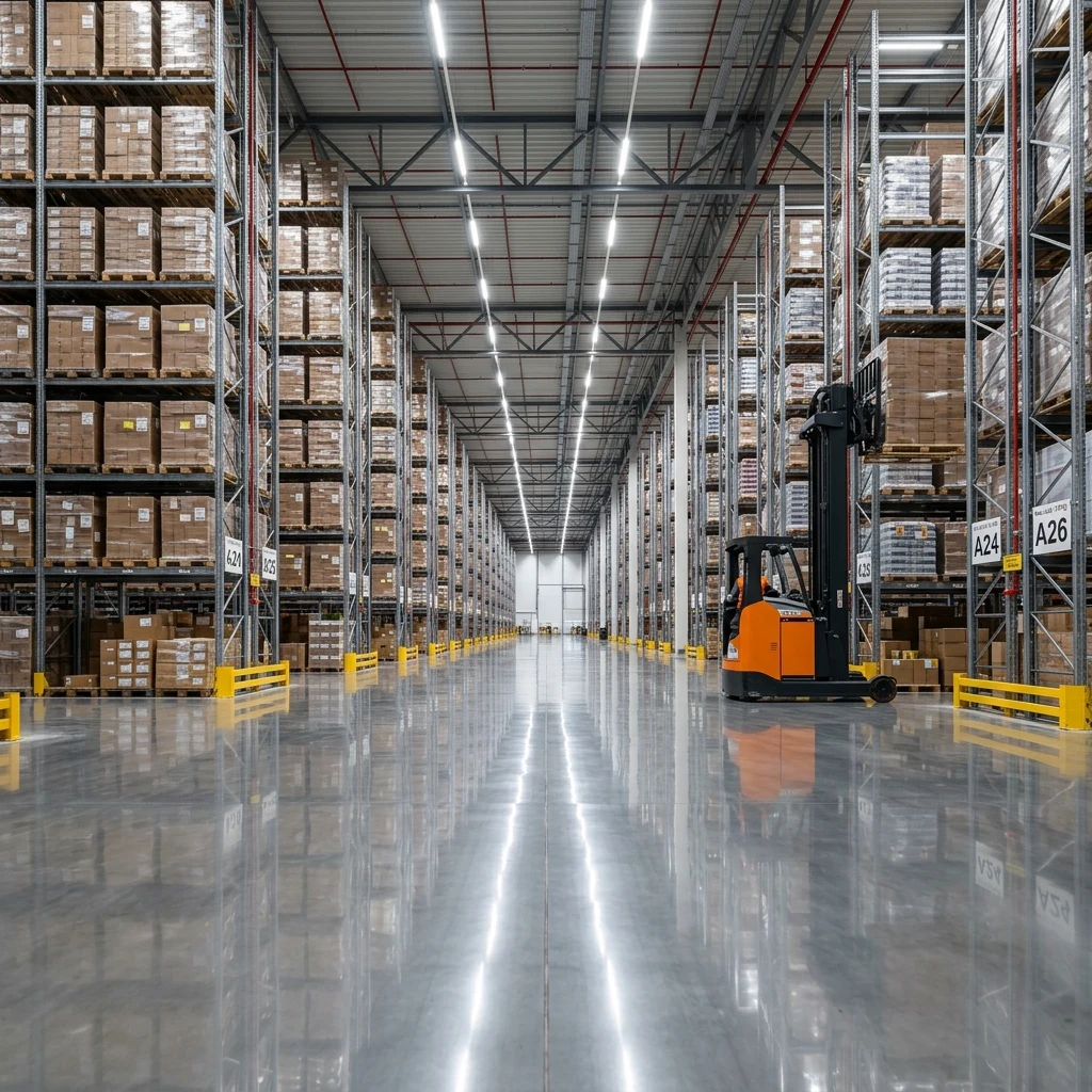 High-Bay Logistics Warehouse Slab Execution